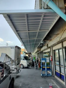 หลังคากันสาดเมทัลชีท PE