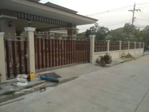 รั้วบ้านสแตนเลส คาดไม้เฌอร่า และศรแหลม